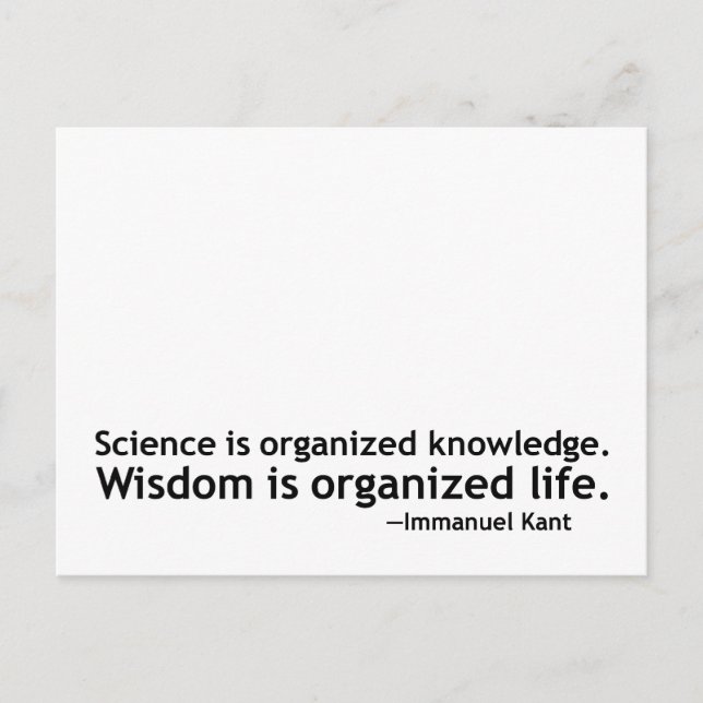 Cartão Postal Citação de Immanuel Kant (Frente)