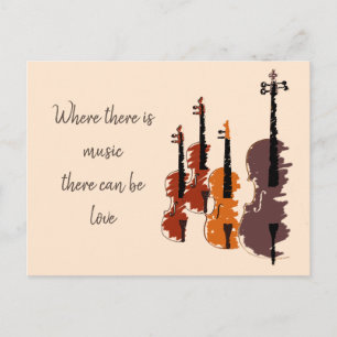Cartão Postal Citação de instrumentos musicais de cordas clás