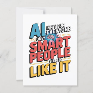 Cartão Postal Citação de Inteligência Artificial Smart Pessoas F