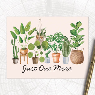 Cartão Postal Citação de jardinagem aquarela de planta de casa