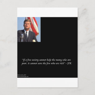 Cartão Postal Citação de JFK Salvando os Ricos e Pobres