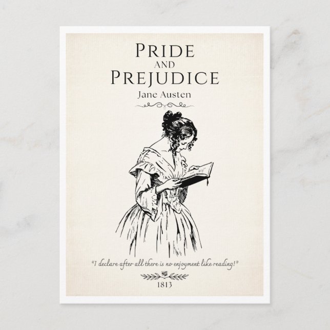 Cartão Postal Citação de Leitura da Jane Austen do Book Lover (Frente)