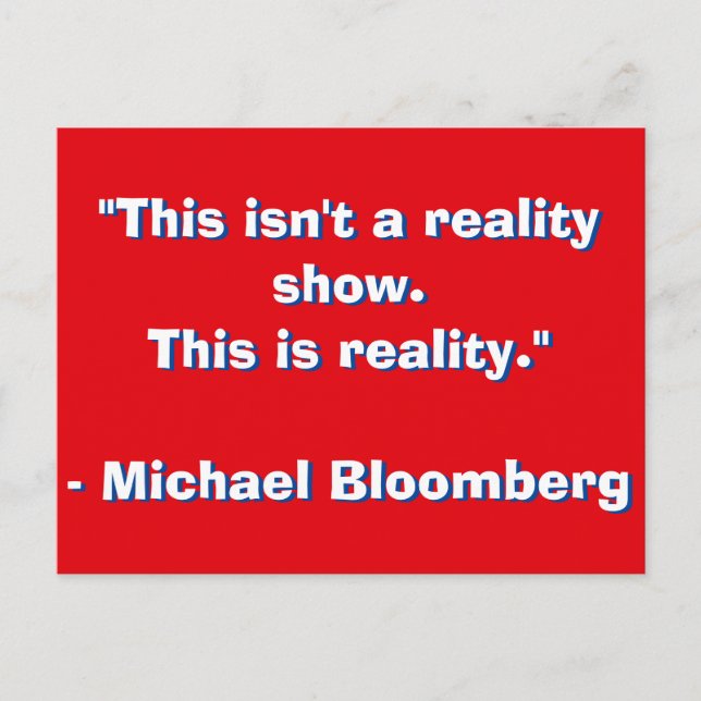 Cartão Postal Citação de Michael Bloomberg (Frente)