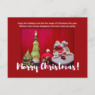 Cartão Postal Citação de Natal Sulcata Tortoise e Santa Claus