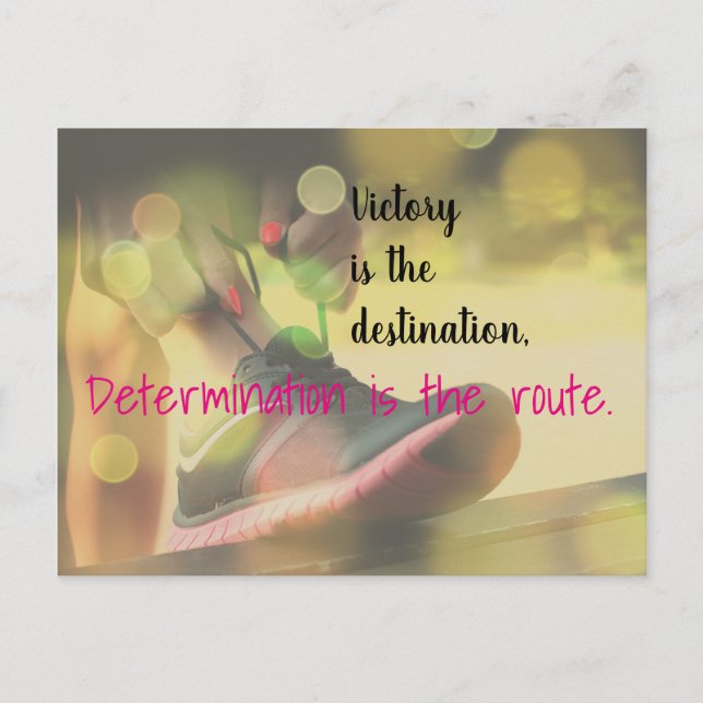 Cartão Postal Citação de Netball no Slogan de Vitória Motivacion (Frente)