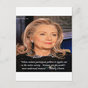 Cartão Postal Citação de Recursos para Mulheres Hillary