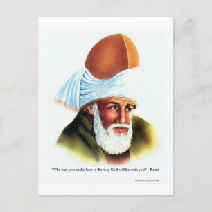Cartão Postal Citação de Rumi "Faça Amor" em Camisetas, Canecas,