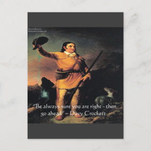 Cartão Postal Citação de Sabedoria "Vá em Frente" de Davy Crocke