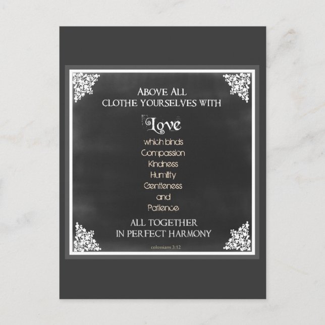 Cartão Postal Citação de Script Inspiracional (Frente)