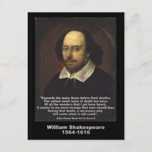 Cartão Postal Citação de Shakespeare ~ Júlio Cesar