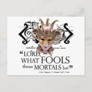 Cartão Postal Citação de Sonho de uma Noite de Verão