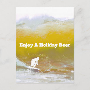 Cartão Postal Citação de Surf de Férias