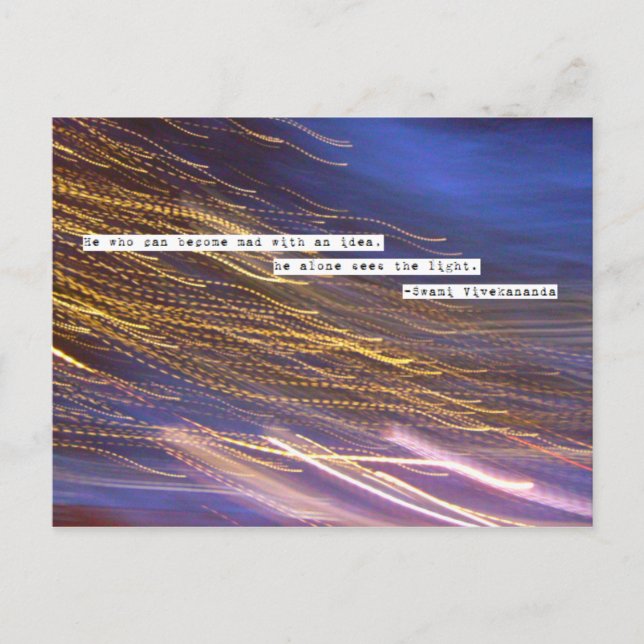 Cartão Postal citação de Swami Vivekananda (Frente)