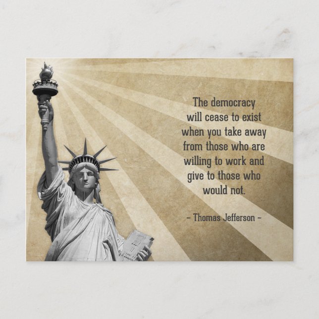 Cartão Postal Citação de Thomas Jefferson (Frente)