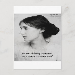 Cartão Postal Citação de Virginia Woolf Anonymous Was A Woman