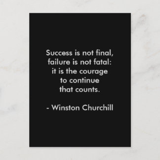 Cartão Postal Citação de Winston Churchill; Sucesso