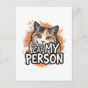 Cartão Postal Citação Divertida de Amante de Gatos Meu Gato é Mi