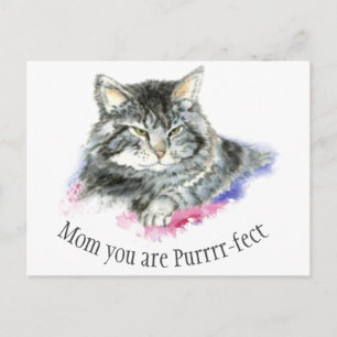 Cartão Postal Citação Divertida para aquela Mãe Perfeita Gato Fo