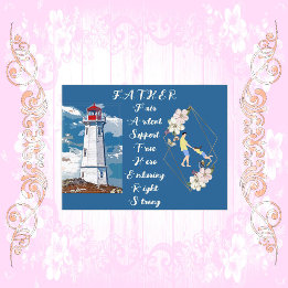 Cartão Postal Citação do Dia de os pais do farol de fixação da f