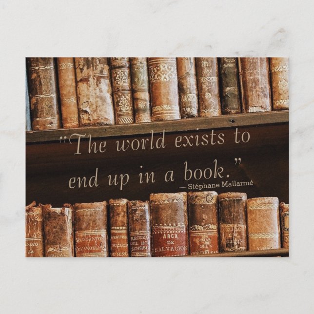 Cartão Postal Citação do Livro Antigo Inspirador (Frente)