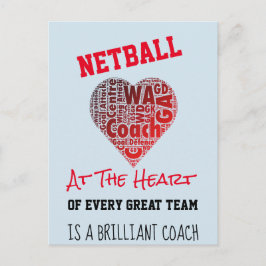 Cartão Postal Citação do Netball com Amor Motivado