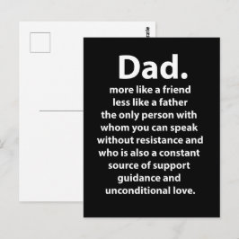 Cartão Postal Citação do Papai Preto e Branco Dad 