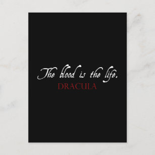 Cartão Postal Citação Drácula: O Sangue é a Vida