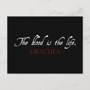 Cartão Postal Citação Drácula: O Sangue é a Vida