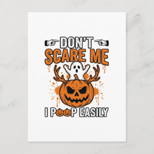 Cartão Postal Citação engraçada de abóbora de fantasma de Hallow