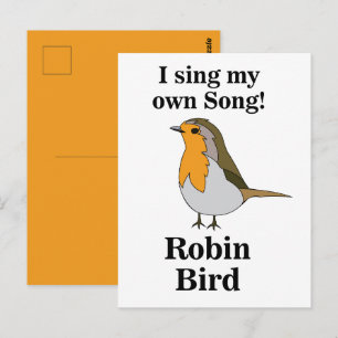 Cartão Postal Citação engraçada do pássaro Robin