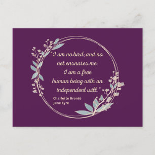 Cartão Postal Citação II de Jane Eyre - Estilo bonito