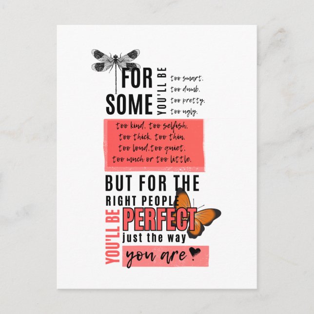 Cartão Postal Citação incondicional de amizade de amor e aceitaç (Frente)