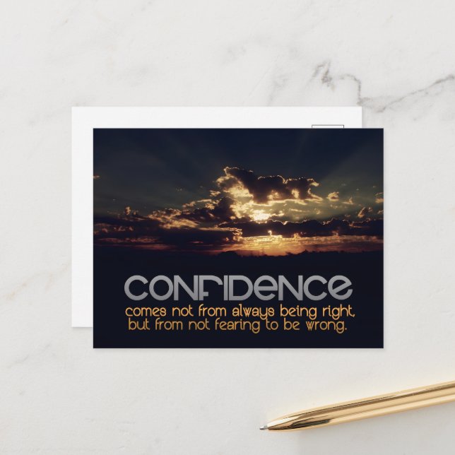 Cartão Postal Citação Inspiracional "Confiança" (Frente/Verso In Situ)