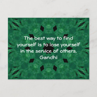 Cartão Postal Citação Inspiracional Gandhi Sobre Autoajuda