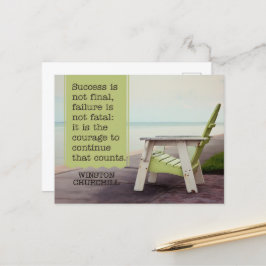 Cartão Postal Citação Inspiracional Winston Churchill "Courage"