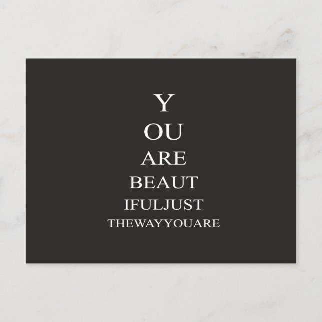 Cartão Postal Citação Inspiradora Amor Branco Negro (Frente)