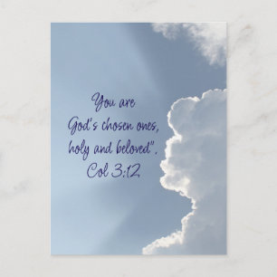 Cartão Postal Citação Inspiradora da Bíblia de Colossenses 3:12