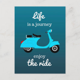 Cartão Postal Citação Inspiradora de Vida Azul Ombre