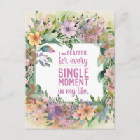 Citação Inspiradora Floral Atitude de Gratidão