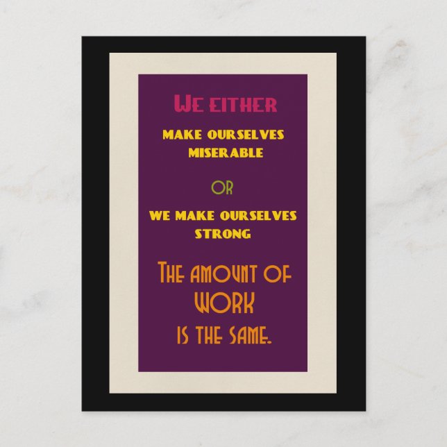 Cartão Postal Citação Inspirativa Positiva sobre a Vida (Frente)