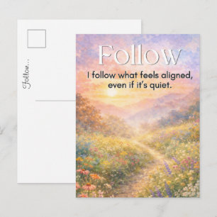 Cartão Postal Citação Minimalista Inspiradora para Mindfulness