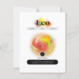 Cartão Postal Citação Moderna do Signo de Leão | Elemento Fogo