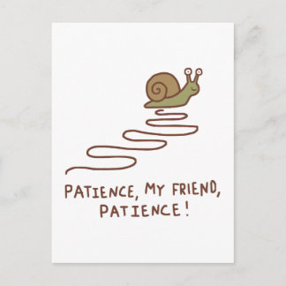 Cartão Postal Citação Motivacional de Caracol Fofo Paciência