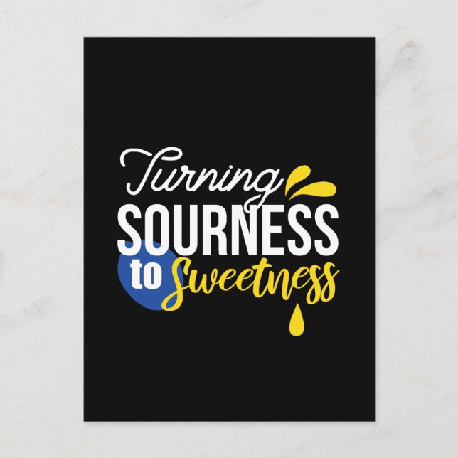 Cartão Postal Citação Motivacional de Limão de Areia a Doce (Frente)