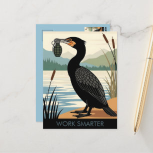 Cartão Postal Citação Motivacional Divertida para Trabalhar de F