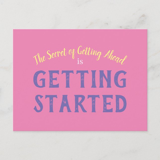 Cartão Postal Citação Motivacional Inspiracional Secreta de Suce (Frente)