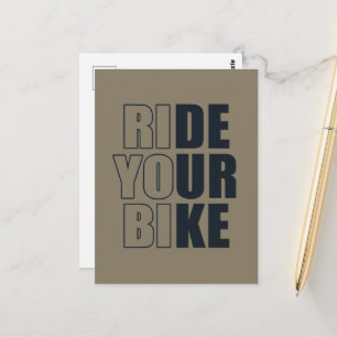 Cartão Postal citação motivadora de bicicleta de montanha