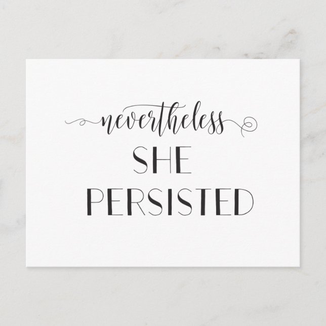 Cartão Postal Citação Nevertheless She Persisted (Frente)