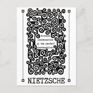 Cartão Postal Citação PERFEITA DE CONVERSA de Nietzsche