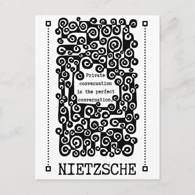Cartão Postal Citação PERFEITA DE CONVERSA de Nietzsche (Frente)